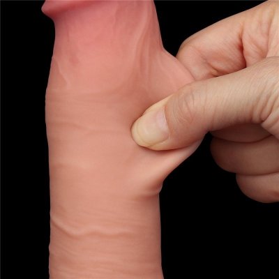 DILDO 8&#039;&#039; SLIDING SKIN DUAL LAYER DONG FLESH