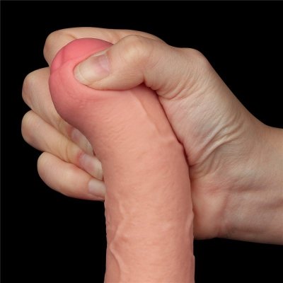 DILDO 8&#039;&#039; SLIDING SKIN DUAL LAYER DONG FLESH