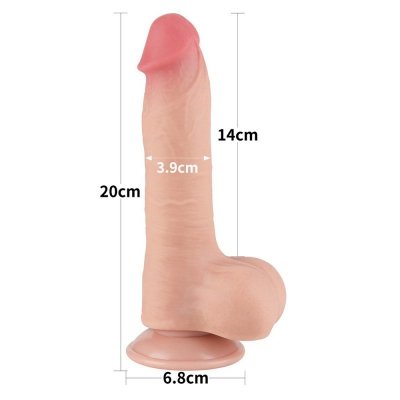 DILDO 8&#039;&#039; SLIDING SKIN DUAL LAYER DONG FLESH