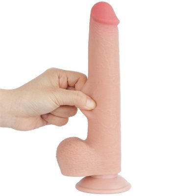 DILDO 9&#039;&#039; SLIDING SKIN DUAL LAYER DONG FLESH