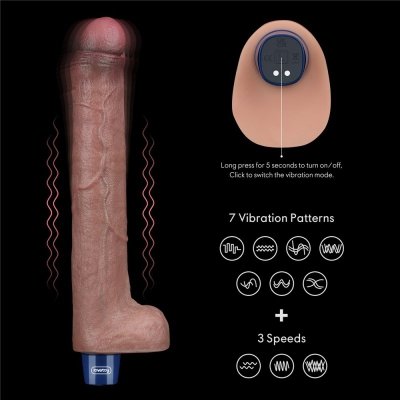 WIBRATOR 10.5&quot; REAL SOFTEE VIBRATING DILDO