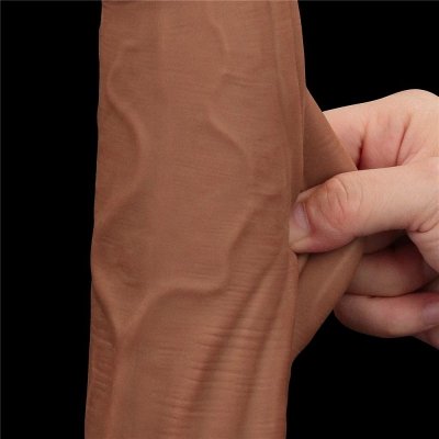 DILDO 12&#039;&#039; KING SIZED SLIDING SKIN DUAL LAYER DONG BRĄZOWY