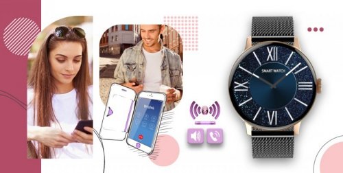 Smartwatch GIEWONT Supernova SmartCall GW330-4 Black Shine/Powder Pink