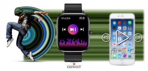 Smartwatch GIEWONT Dynamic SmartCall GW230-2 - Carbon/Carbon