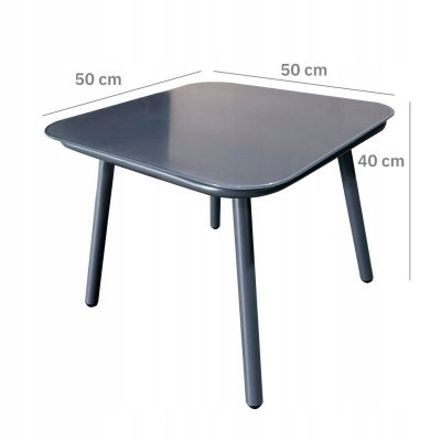 Komplet mebli ogrodowych stolik + 2 fotele aluminiowe z technorattanu