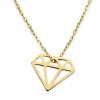 Złoty naszyjnik gwiazd diament | złota CELEBRYTKA 585 z brylantem