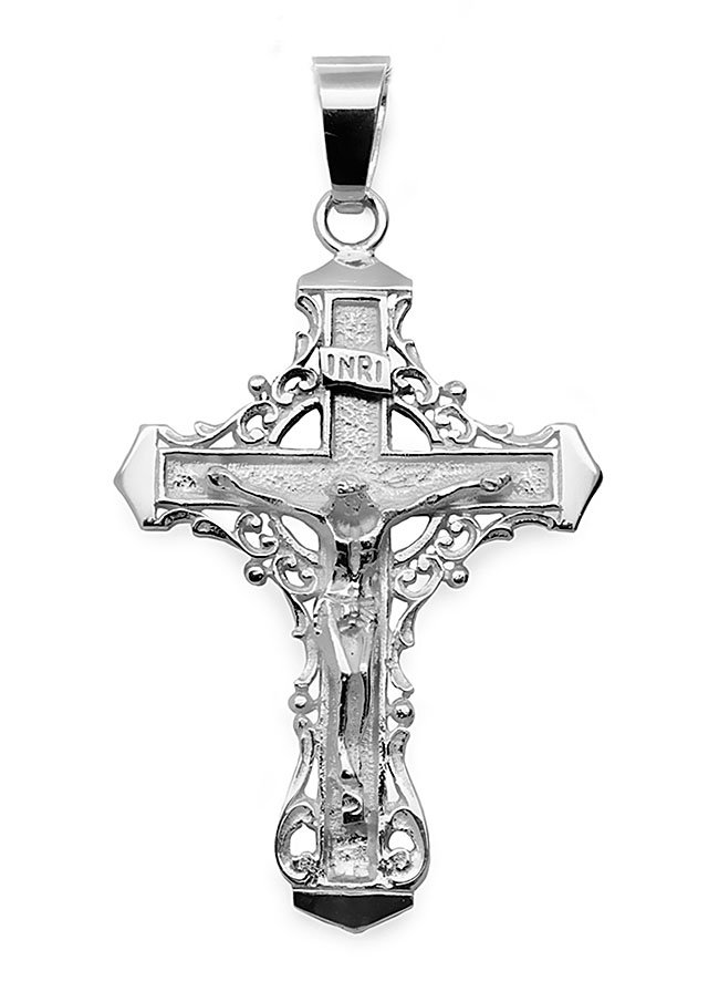 Srebrny wisiorek krzyżyk męski zawieszka 925 DUŻY Krzyż