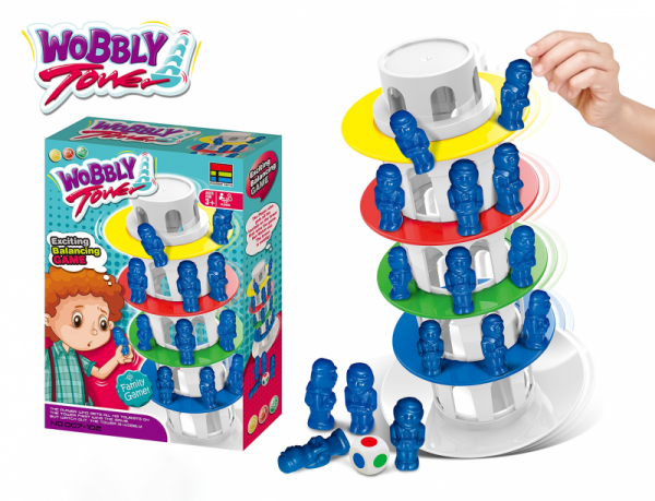 Rodzinna gra zręcznościowa CHWIEJNA WIEŻA &quot;Wobbly Tower&quot; Ruchoma, krzywa wieża