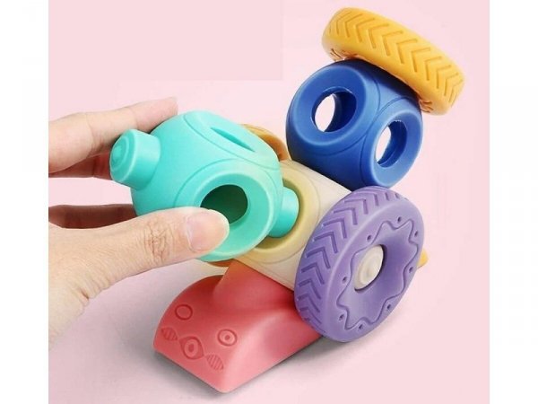 Miękkie Klocki Sensoryczne Figury geometryczne 13 sztuk, Edukacyjny zestaw klocków dla malucha