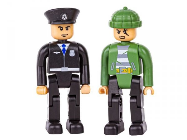 Klocki Konstrukcyjne 161 El. POLICJA, ZESTAW POLICYJNY, Motocykl, Ponton, Samochód Do Rozkręcania I Skręcania 8w1