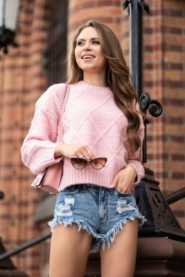 Sweter damski Merribel Xmasin Pink