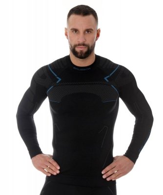 Bluza męska Brubeck Thermo LS13040A czarno-niebieska