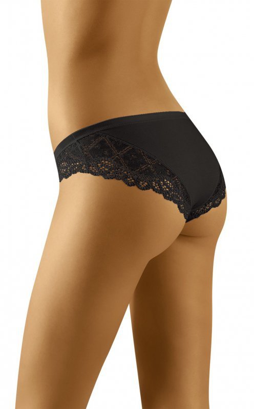 Figi damskie Wol-Bar Fluffy Soft Czarne
