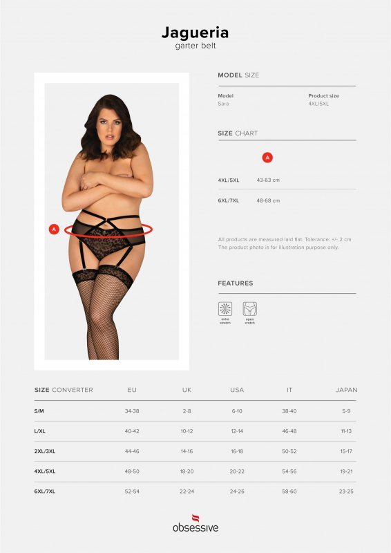 Pas do pończoch Plus Size Jagueria Obsessive