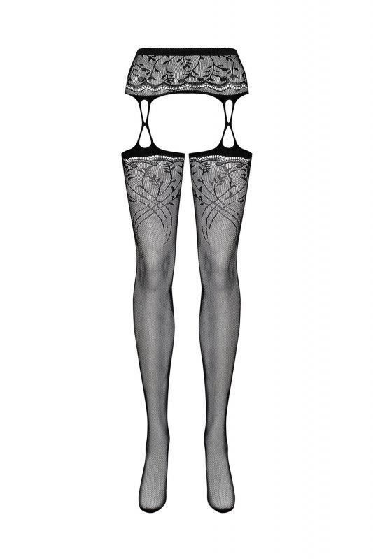 Rajstopy S206 Garter stockings black Obsessive