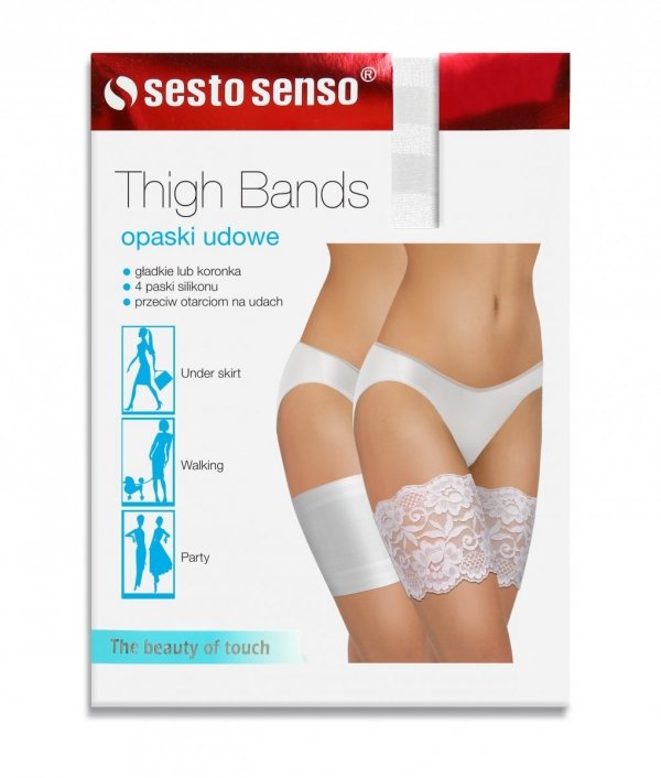 Opaska na uda Thigh Bands koronka biała Sesto Senso