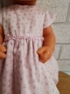 Olimi sukienka dla lalki Miniland 32cm jasno różowa w srebrne kropeczki