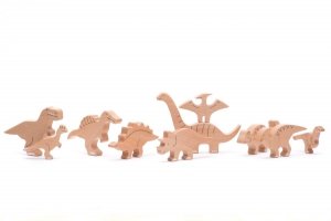Bajo, bajosaurs, 10 drewnianych figurek 