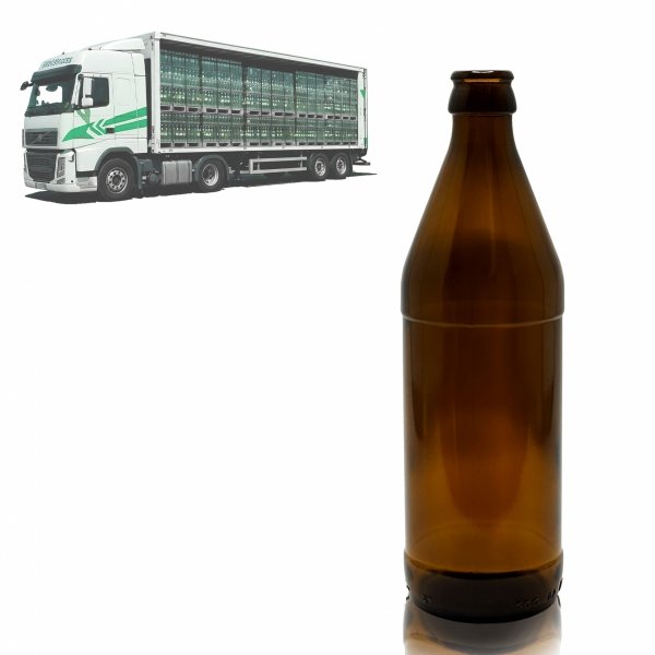 Ciężarówka TIR z pełnym załadunkiem butelek Euro 500 ml