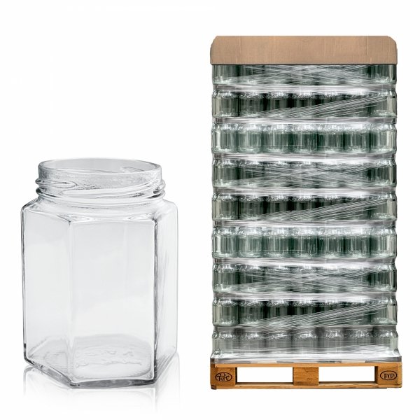 glass-jar-hexagonal-280-ml-0.28-l-fi-63-pallet-of-4060-pieces