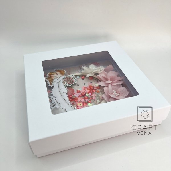 Kartka ręcznie robiona na Ślub z shakerem i złoceniem 006 | Craftvena
