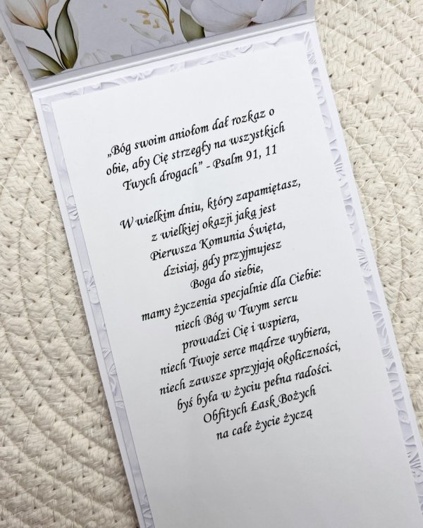 Kartka w pudełku Pamiątka I Komunia Świętej