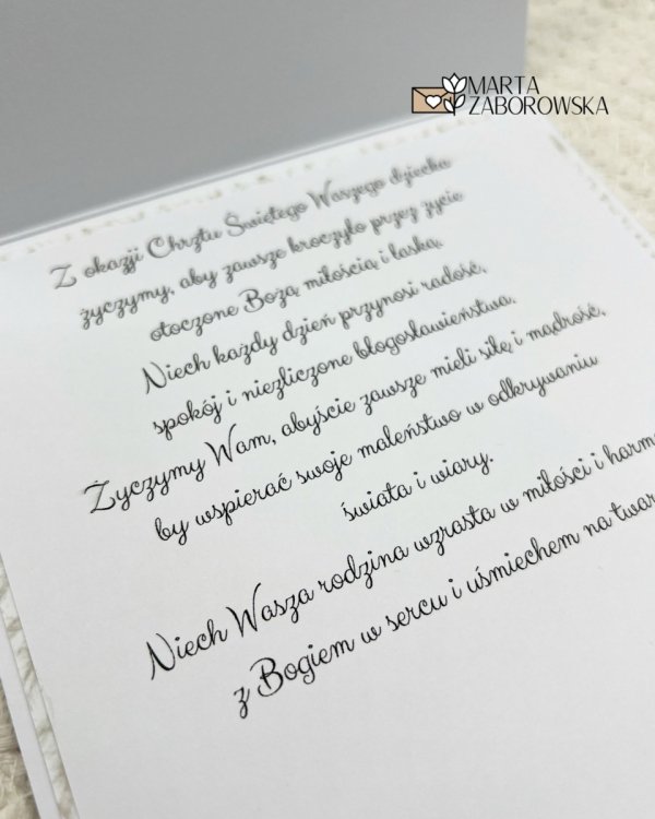 Kartka z okazji narodzin w kopercie