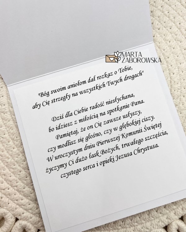 Kartka Pamiątka I Komunia Świętej dla chłopca