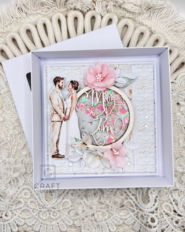 Elegancka kartka ślubna handmade z personalizacją