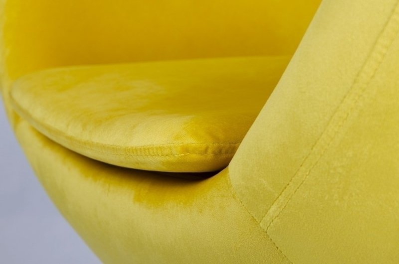 Fotel EGG SZEROKI VELVET żółty