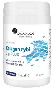 Medicaline Aliness Kolagen rybi 5 g PLUS siarka OptiMSM, wit C x 25 porcji, proszek