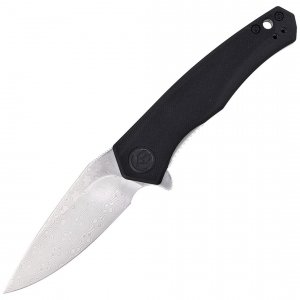 Nóż Kubey Knife Cadmus, Black G10, Etched Damascus (KU055E)