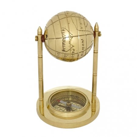 Dekoracyjny Globus mosiężny z kompasem MX1160