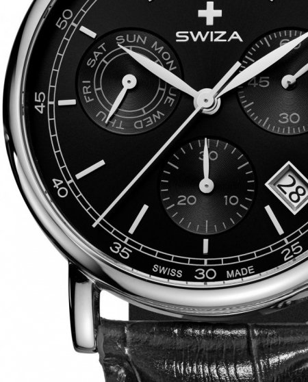 Zegarek SWIZA Alza Chrono SST black-black WAT.0153.1004
