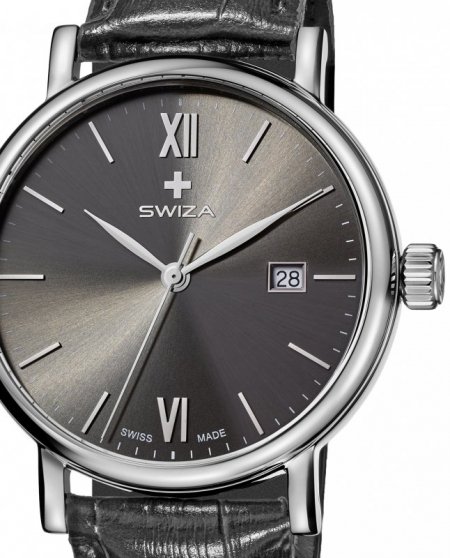 Zegarek damski SWIZA  ALZA Gent, SST, anthracite, grey WAT.0141.1004