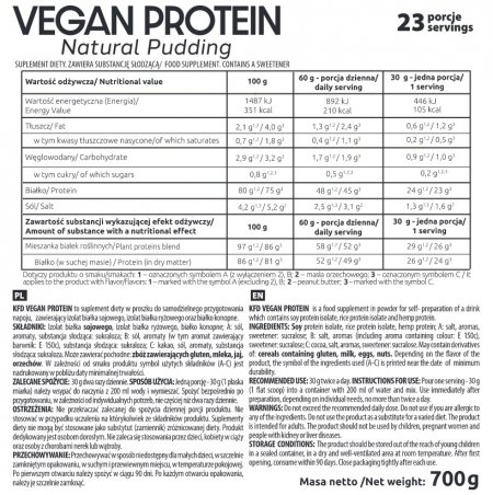KFD Vegan Protein 700 g Waniliowo-karmelowy