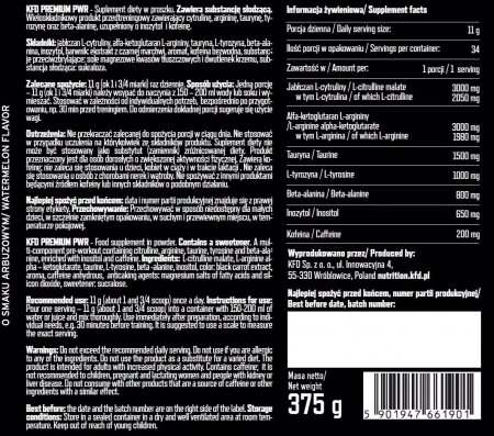 KFD Pre-Workout II 375 g Arbuzowy