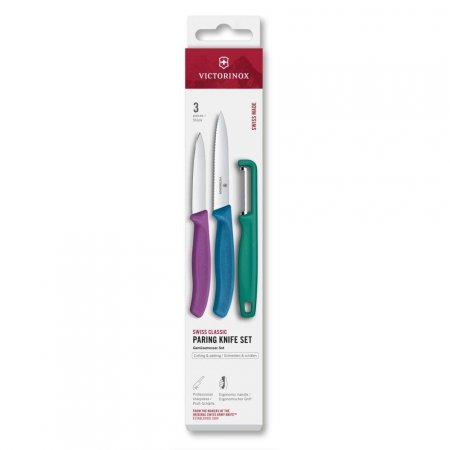 Zestaw 2 noży do warzyw i owoców Swiss Classic z obieraczką Victorinox