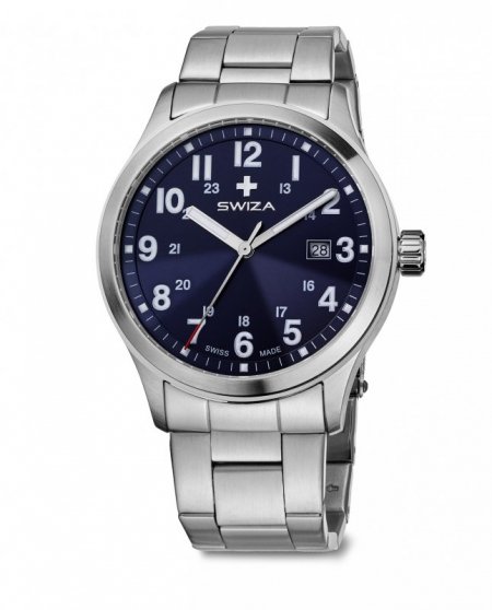 Zegarek SWIZA Kretos Gent SST blue-metal WAT.0251.1007