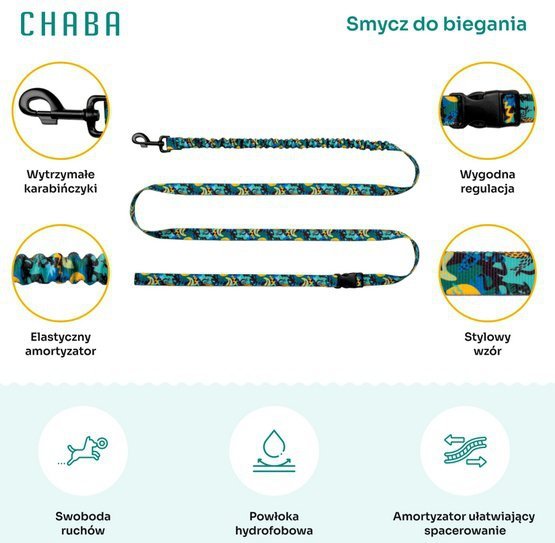 CHABA Smycz z amortyzatorem do biegania Story III L 25mm/280cm Carnival