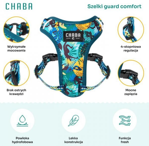 CHABA Szelki Guard Comfort Story III bezuciskowe S 1,6cm Carnival