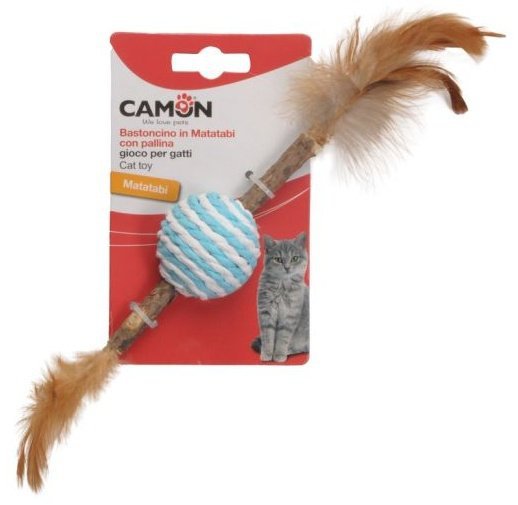 Camon Cat Toy Matatabi z kulą i piórkami