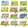 Viga Zestaw Puzzle drewniane 12 układanek po 24 el. na stojaku