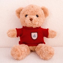 Pluszowa Maskotka Przytulanka Miś Beżowy Czerwony Sweterek 40cm