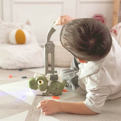 WOOPIE Elektryczna Ciuchcia Lokomotywa do Klocków Domino Dinozaur Zielony - ZESTAW 3 SZT.