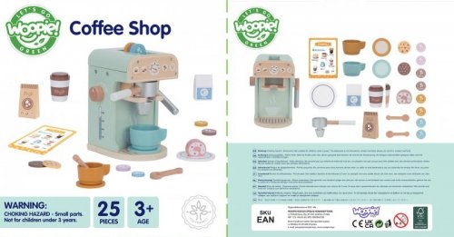 WOOPIE GREEN Drewniany Ekspres do Kawy 25 el Cukiernia Barista