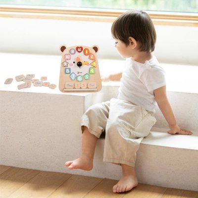 CLASSIC WORLD Zegar Miś Montessori Edukacyjny 3w1 Nauka Czasu Liczenia i Daty