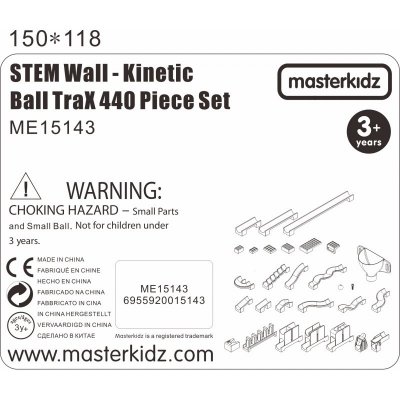 MASTERKIDZ Zestaw Konstrukcyjny Tor dla Piłek Tablica STEM 440elementów