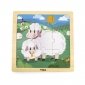 VIGA Poręczne Drewniane Puzzle Owieczki 9 elementów 