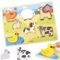 VIGA Drewniane Puzzle Układanka Montessori 2w1 Figurki Farma 